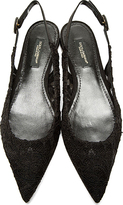 Thumbnail for your product : Dolce & Gabbana Black Lace Taormina Bellucci Slingback Flats