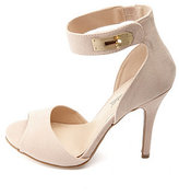 Thumbnail for your product : Charlotte Russe Anne Michelle Twist Lock Peep Toe High Heels