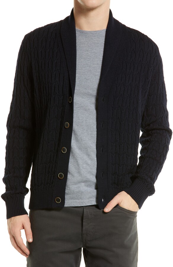 Bigbarry Mens Open Front Autumn Winter Shawl-Collar Knit Sweater Cardigan Outwear 