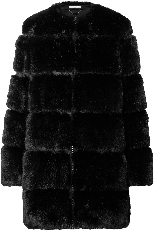Givenchy Paneled Faux Fur Coat ShopStyle