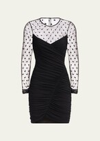 Thumbnail for your product : Halston Hilary Ruched Jersey & Mesh Mini Dress