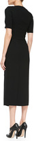 Thumbnail for your product : Altuzarra Slit-Shoulder Belted Jersey/Satin Sheath Dress