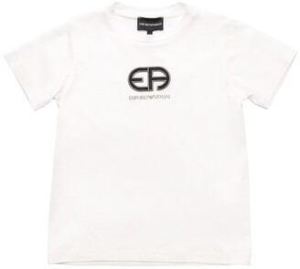 Emporio Armani Logo Print Lyocell & Cotton T-Shirt
