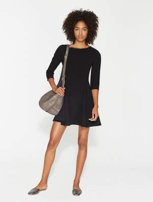 Halston Double Faced Viscose Fit & Flare Dress