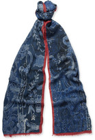 Thumbnail for your product : Etro Printed Wool and Yak-Blend Scarf