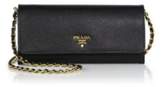 Thumbnail for your product : Prada Saffiano Metal Oro Chain Wallet
