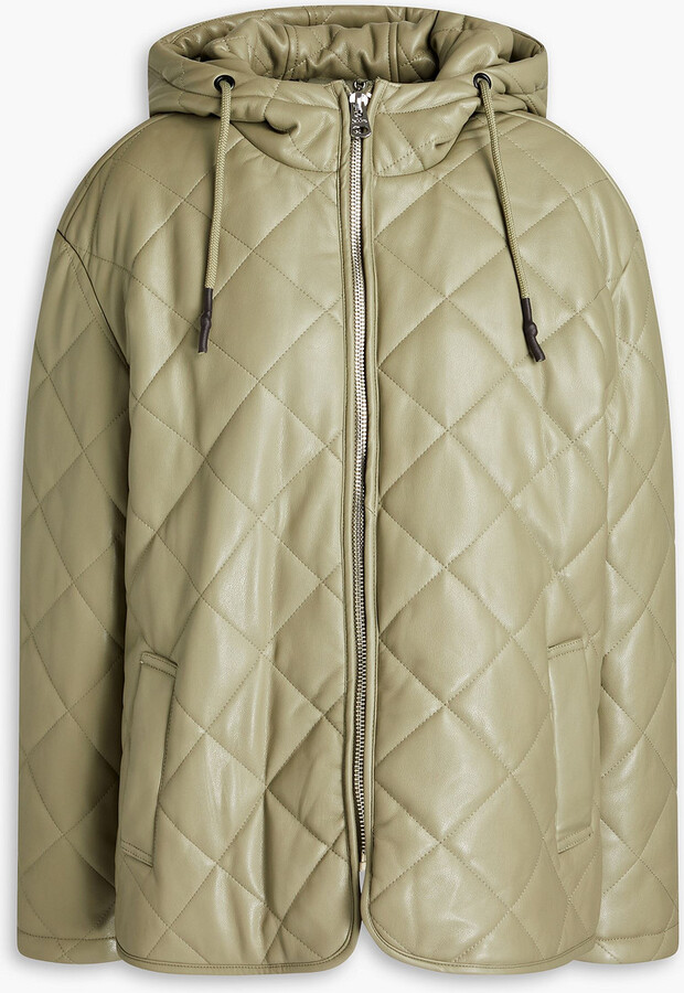 Jakke. Becky quilted faux leather hooded jacket ShopStyle