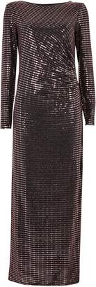 Wallis Bronze Sequin Ruched Side Maxi Dress