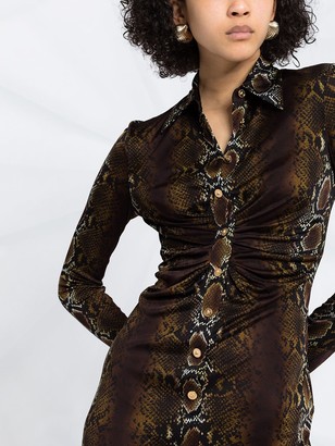 Versace Snakeskin Print Shirt Dress