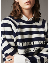 Thumbnail for your product : Burberry Breton Stripe Wool Cashmere Blend Sweater