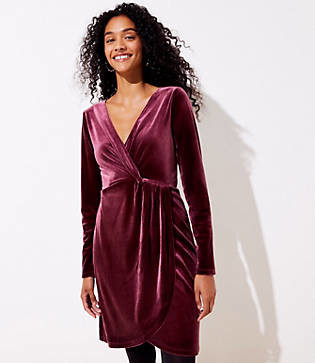 LOFT Velvet Knot Wrap Dress Size XS Plum Preserve Women's - ShopStyle  Clothes and Shoes