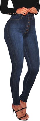jerferr 2020 Women High Waisted Skinny Denim Jeans Stretch Slim Pants Calf Length Jeans