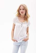 Thumbnail for your product : Forever 21 Crochet Slub Knit Top