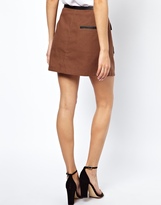 Thumbnail for your product : ASOS Leather Utility Wrap Skirt
