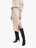 Thumbnail for your product : MANGO Camill Textured Knitted Midi Skirt, Cream