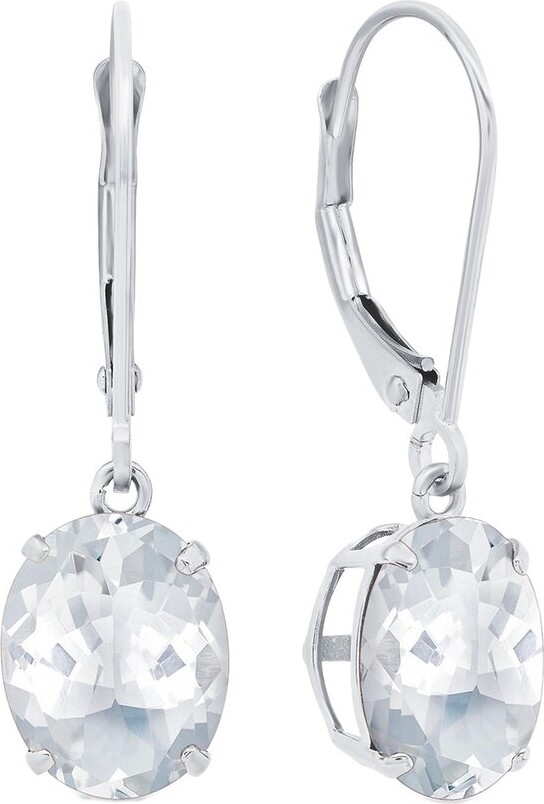 Maxcolor Silver 5.50 Ct. Tw. White Topaz Dangle Earrings