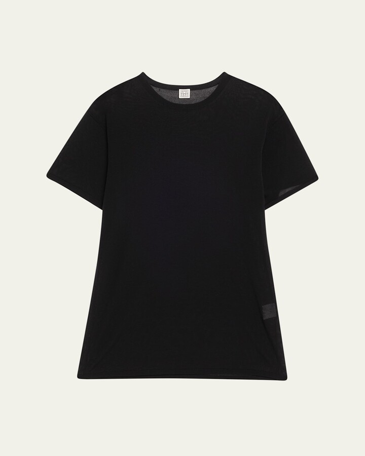Totême Cashmere-Blend Short-Sleeve Knit T-Shirt