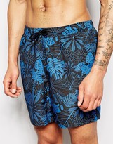 Thumbnail for your product : ASOS Swim Shorts With Hibiscus In Mid Length