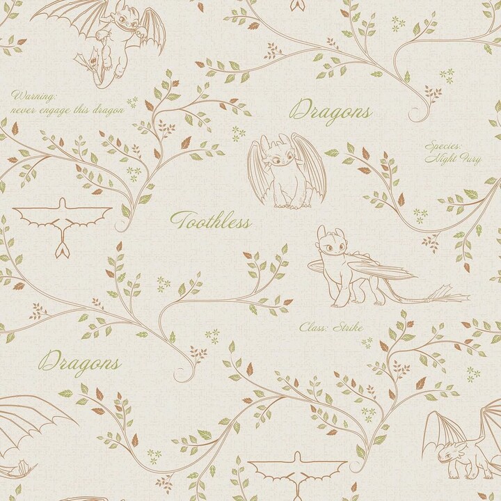 Room Mates How to Train Your Dragon Toothless Radical Nature Cream Peel and Stick Wallpaper