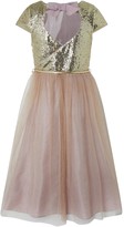 Thumbnail for your product : Monsoon Girls Kylie Cap Sleeve Tiered Prom Dress - Gold