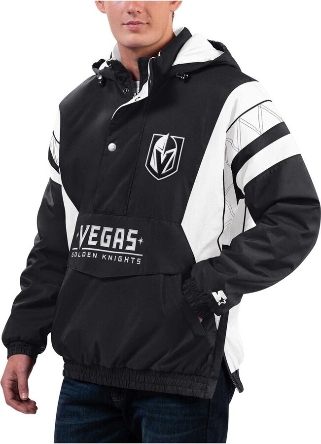 Men's Starter Black Vegas Golden Knights Home Team Half-Zip Hoodie Jacket