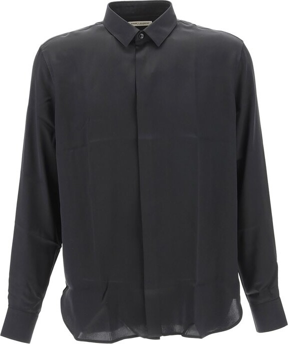 Saint Laurent Buttoned Long-Sleeved Shirt - ShopStyle