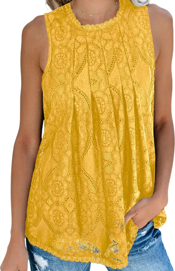 Sleeveless Yellow Tank Top | Shop the world's largest collection 