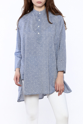 P.S. Shirt Chambray Dotted Swiss Top