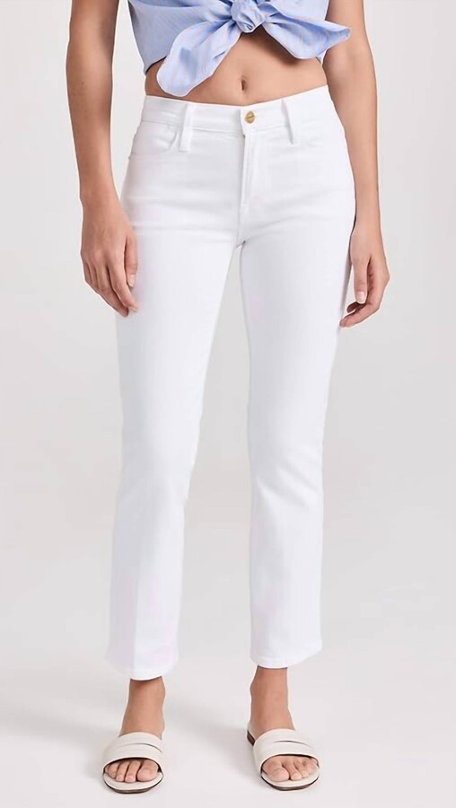 Frame Le High Straight Jeans In Blanc