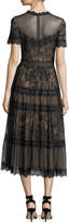 Thumbnail for your product : Tadashi Shoji Lace High-Neck Pleated A-Line Cocktail Dress