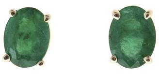 18K White Gold with 2.23ct. Green Emerald Post Earrings