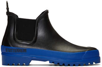 Stutterheim Black and Blue Novesta Edition Rainwalker Chelsea Boots