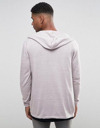 ASOS Knitted Hoody Cardigan in Cotton
