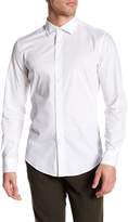 Thumbnail for your product : Ganesh Modern Fit Novelty Trim Solid White Stretch Shirt
