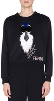 Thumbnail for your product : Fendi Karlito T-Shirt with Fur Detail, Black