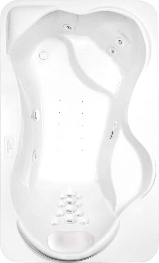Aquatic Infinity 72 in. Rectangle Drop-In Air Bath/Whirlpool Bathtub Acrylic Reversible Drain with Heater in White