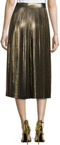 Thumbnail for your product : Elizabeth and James Lucy Pleated Lamé; Midi Skirt, Gold