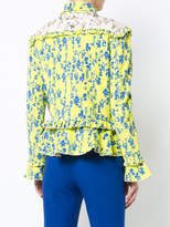 Thumbnail for your product : Preen Line floral print denim jacket with frill trim