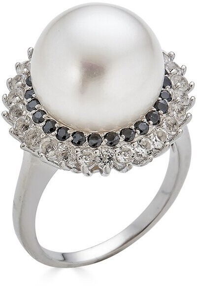 BELPEARL Silver 10-9mm Pearl CZ Ring