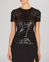 Thumbnail for your product : BCBGMAXAZRIA Top - Larson Sequined Snakeskin