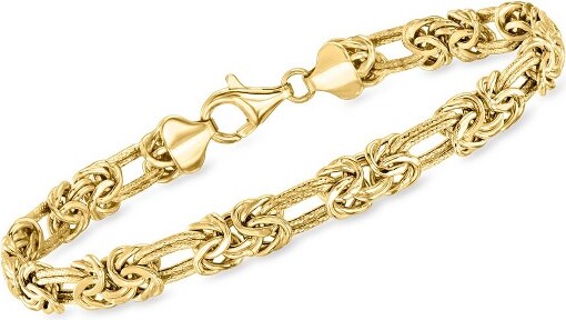 Ross-Simons Ross-Simons18ktGoldOverSterlingByzantineandDouble-OvalLinkBraceletSize8