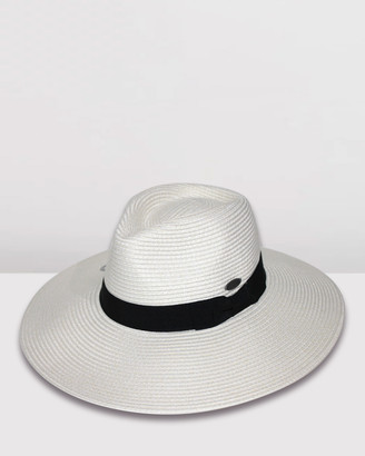 BeforeDark - Women's Neutrals Hats - Fiona Wide Brim Fedora - Size One Size, M/L at The Iconic