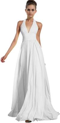 ThaliaDress Womens Chiffon Long Halter Bridesmaid Dress Prom Gown T27LF US