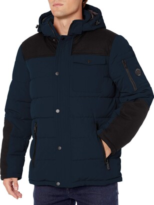 nautica men's quilted hooded parka