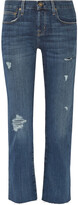 Thumbnail for your product : Current/Elliott The Crossover Distressed Mid-rise Straight Leg Jeans