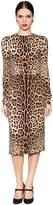 Dolce & Gabbana Leopard Printed Stretch Silk Cady Dress
