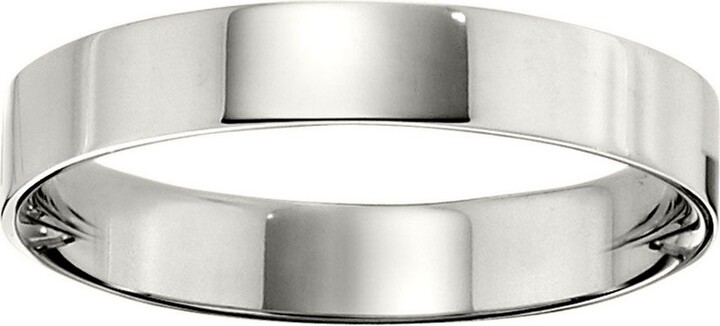 QVC Women's 14K White Gold 4mm Flat Comfort Fit Wed ding Band