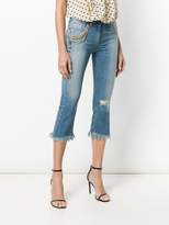 Thumbnail for your product : Elisabetta Franchi fringed hem jeans