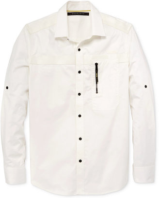 Sean John Men's Long-Sleeve Woven Flight Shirt, Only at Macy's
