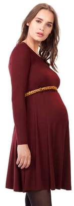 Isabella Oliver 'Danbury' Belted Maternity Skater Dress